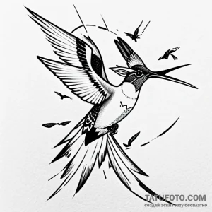 Hummingbird - эскиз тату (№1749705557_0, 12.06.2025 05:19) — Tatufoto.com
