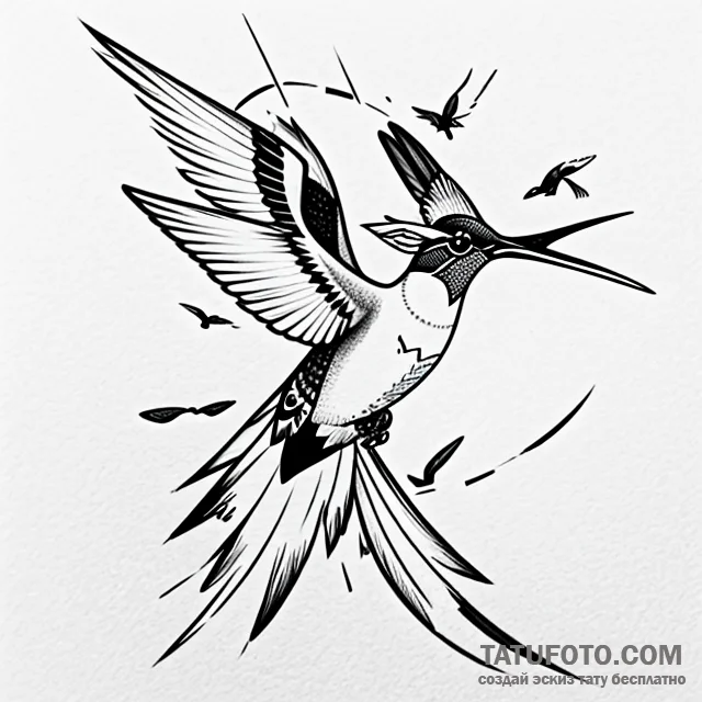 Hummingbird — эскиз тату (№1749705557_0, 12.06.2025 05:19) — Tatufoto.com