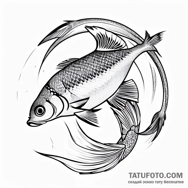 Carp — эскиз тату (№1749707378_0, 12.06.2025 05:49) — Tatufoto.com