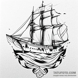 Ship - эскиз тату (№1749708107_0, 12.06.2025 06:01) — Tatufoto.com