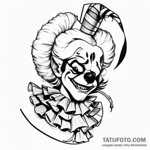 Clown - эскиз тату (№1749708472_0, 12.06.2025 06:07) — Tatufoto.com