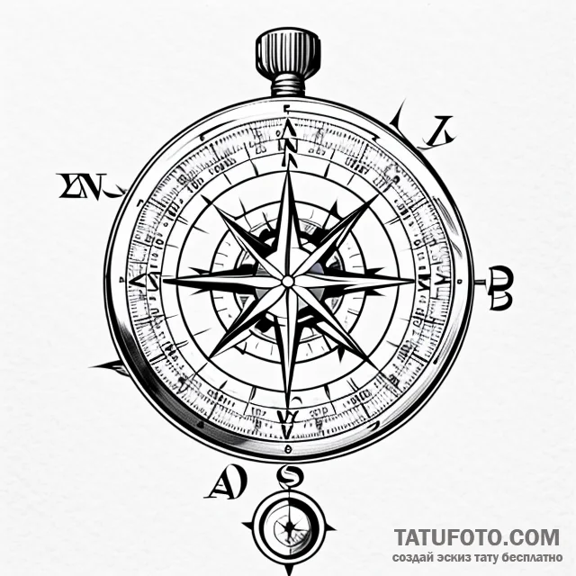 Compass — эскиз тату (№1749709204_0, 12.06.2025 06:20) — Tatufoto.com