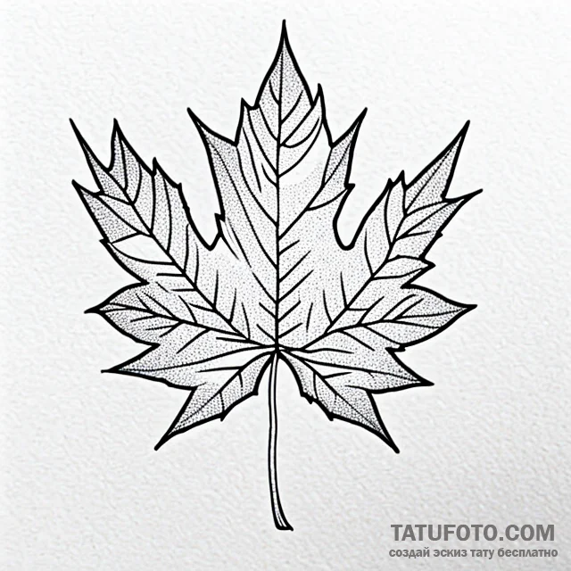 Maple leaf — эскиз тату (№1749709934_0, 12.06.2025 06:32) — Tatufoto.com