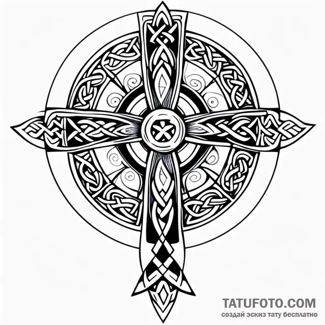 Celtic cross — эскиз тату (№1749710662_0, 12.06.2025 06:44) — Tatufoto.com