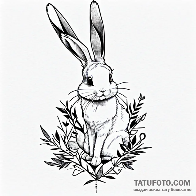 Rabbit — эскиз тату (№1749711387_0, 12.06.2025 06:56) — Tatufoto.com