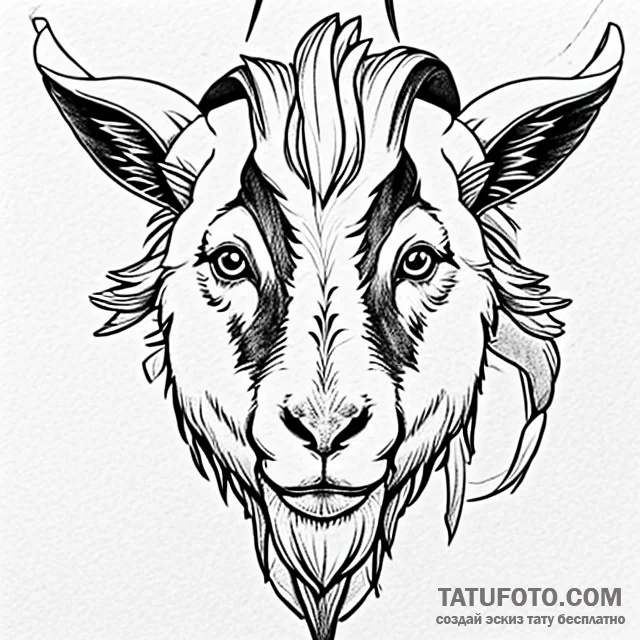 Goat — эскиз тату (№1749711752_0, 12.06.2025 07:02) — Tatufoto.com