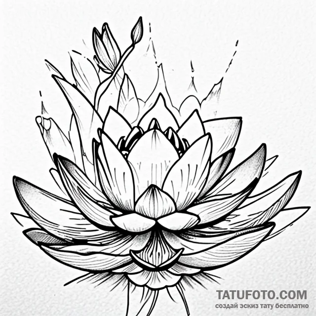 Water lily - эскиз тату (№1749713211_0, 12.06.2025 07:26) — Tatufoto.com