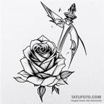Dagger and rose — эскиз тату (№1749713938_0, 12.06.2025 07:38) — Tatufoto.com