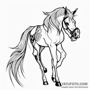 Horse - эскиз тату (№1749716849_0, 12.06.2025 08:27) — Tatufoto.com