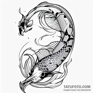 Koi - эскиз тату (№1749717578_0, 12.06.2025 08:39) — Tatufoto.com