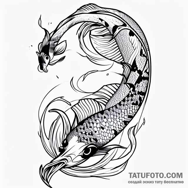 Koi - эскиз тату (№1749717578_0, 12.06.2025 08:39) — Tatufoto.com
