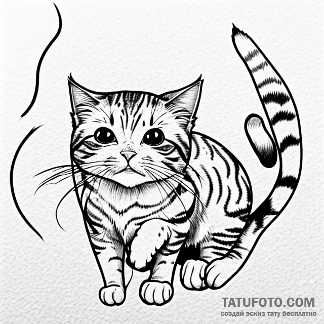 Cat — эскиз тату (№1749718307_0, 12.06.2025 08:51) — Tatufoto.com