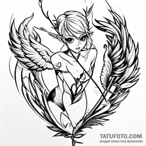 Cupid - эскиз тату (№1749719400_0, 12.06.2025 09:10) — Tatufoto.com