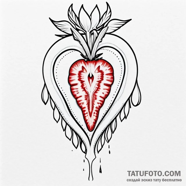 Strawberry — эскиз тату (№1749720129_0, 12.06.2025 09:22) — Tatufoto.com