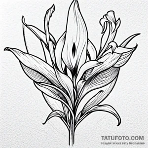 Calla lilies - эскиз тату (№1749721221_0, 12.06.2025 09:40) — Tatufoto.com