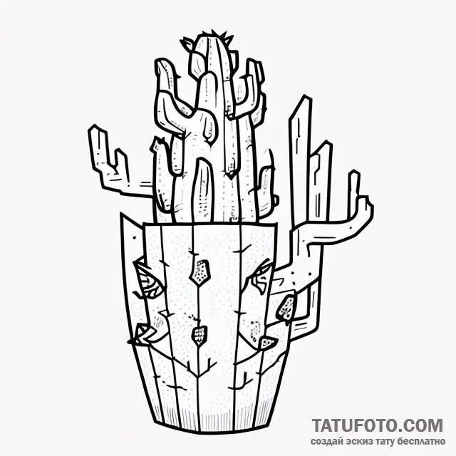 Cactus — эскиз тату (№1749722677_0, 12.06.2025 10:04) — Tatufoto.com