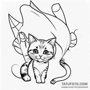 Kitten - эскиз тату (№1749729238_0, 12.06.2025 11:53) — Tatufoto.com