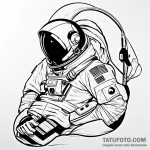 Astronaut — эскиз тату (№1749729604_0, 12.06.2025 12:00) — Tatufoto.com
