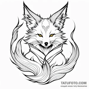 Kitsune - эскиз тату (№1749731426_0, 12.06.2025 12:30) — Tatufoto.com