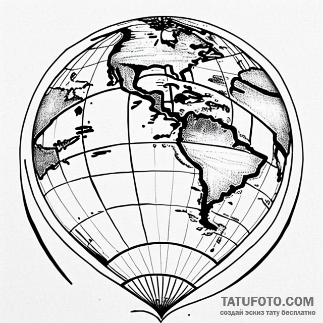 World map — эскиз тату (№1749733612_0, 12.06.2025 13:06) — Tatufoto.com