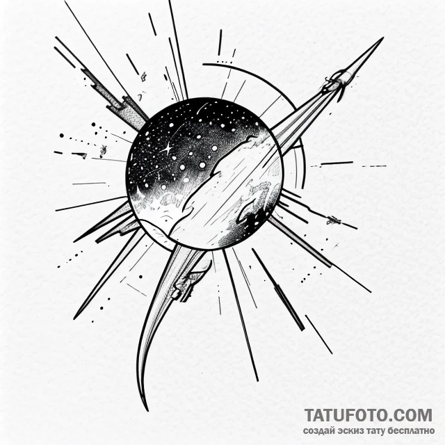 Comet — эскиз тату (№1749734707_0, 12.06.2025 13:25) — Tatufoto.com