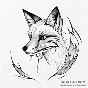 Fox - эскиз тату (№1749737625_0, 12.06.2025 14:13) — Tatufoto.com