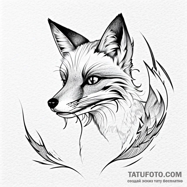 Fox - эскиз тату (№1749737625_0, 12.06.2025 14:13) — Tatufoto.com