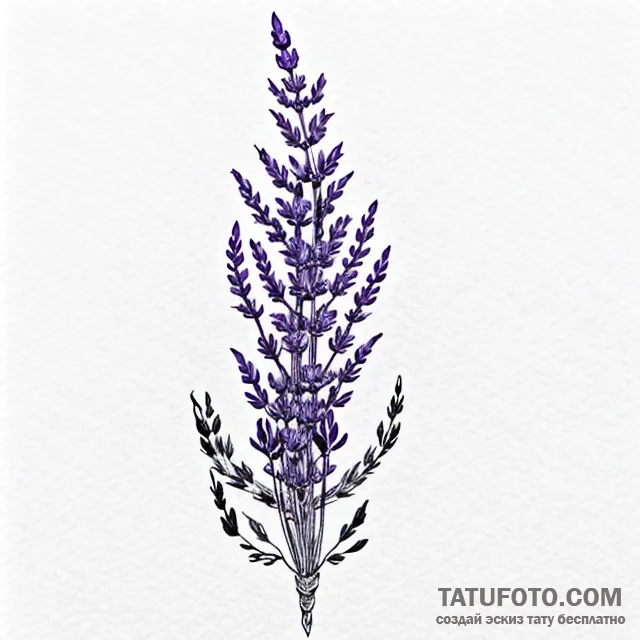 Lavender - эскиз тату (№1749740545_0, 12.06.2025 15:02) — Tatufoto.com