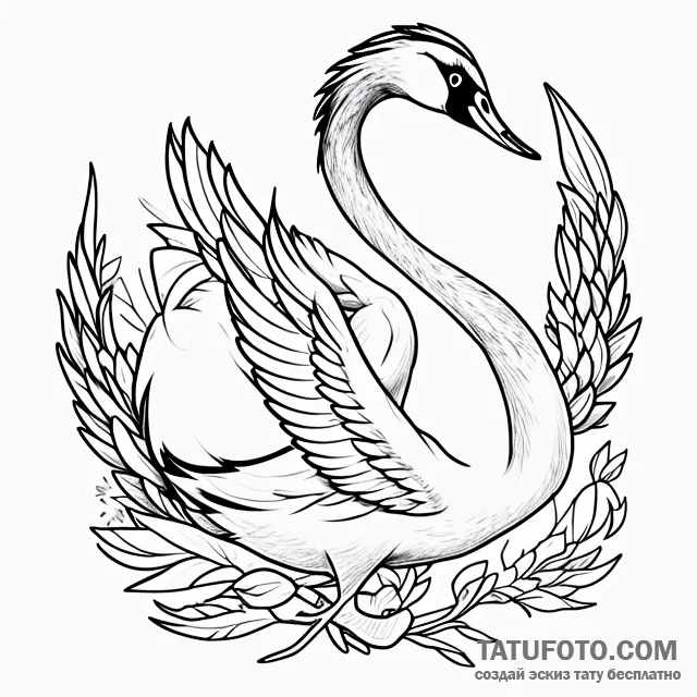 Swan - эскиз тату (№1749740910_0, 12.06.2025 15:08) — Tatufoto.com