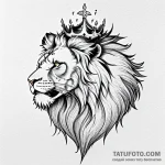 Lion with crown — эскиз тату (№1749741276_0, 12.06.2025 15:14) — Tatufoto.com