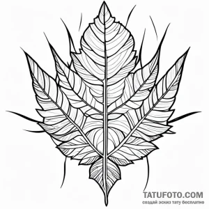 Leaf - эскиз тату (№1749742733_0, 12.06.2025 15:38) — Tatufoto.com