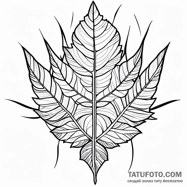 Leaf - эскиз тату (№1749742733_0, 12.06.2025 15:38) — Tatufoto.com