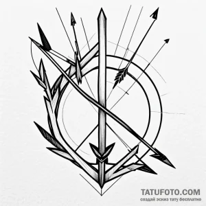 Bow and arrows - эскиз тату (№1749746739_0, 12.06.2025 16:45) — Tatufoto.com
