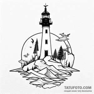 Lighthouse - эскиз тату (№1749749389_0, 12.06.2025 17:29) — Tatufoto.com