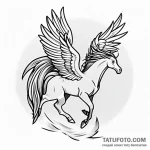 Pegasus — минимализм — эскиз тату (№1749749834_0, 12.06.2025 17:37) — Tatufoto.com