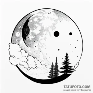 Moon - эскиз тату (№1749750305_0, 12.06.2025 17:45) — Tatufoto.com