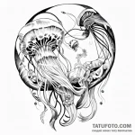 Gorgon jellyfish — эскиз тату (№1749752325_0, 12.06.2025 18:18) — Tatufoto.com