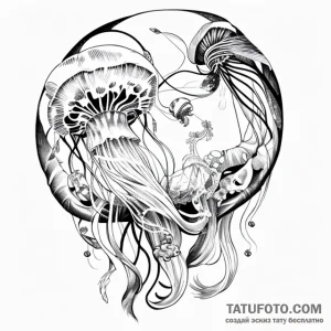 Gorgon jellyfish - эскиз тату (№1749752325_0, 12.06.2025 18:18) — Tatufoto.com