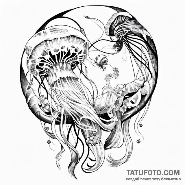 Gorgon jellyfish - эскиз тату (№1749752325_0, 12.06.2025 18:18) — Tatufoto.com