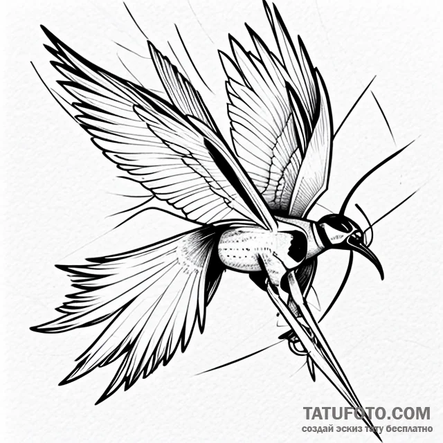 Fly - эскиз тату (№1749754243_0, 12.06.2025 18:50) — Tatufoto.com