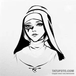 Nun — эскиз тату (№1749755065_0, 12.06.2025 19:04) — Tatufoto.com