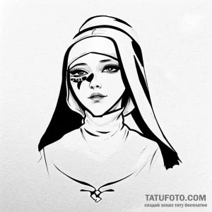 Nun - эскиз тату (№1749755065_0, 12.06.2025 19:04) — Tatufoto.com