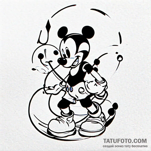 Mickey mouse - эскиз тату (№1749756162_0, 12.06.2025 19:22) — Tatufoto.com