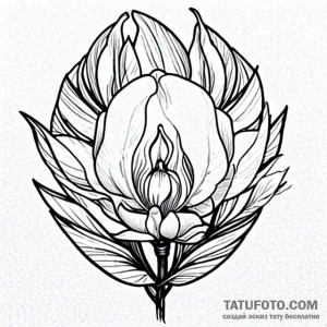Magnolia - эскиз тату (№1749756895_0, 12.06.2025 19:34) — Tatufoto.com