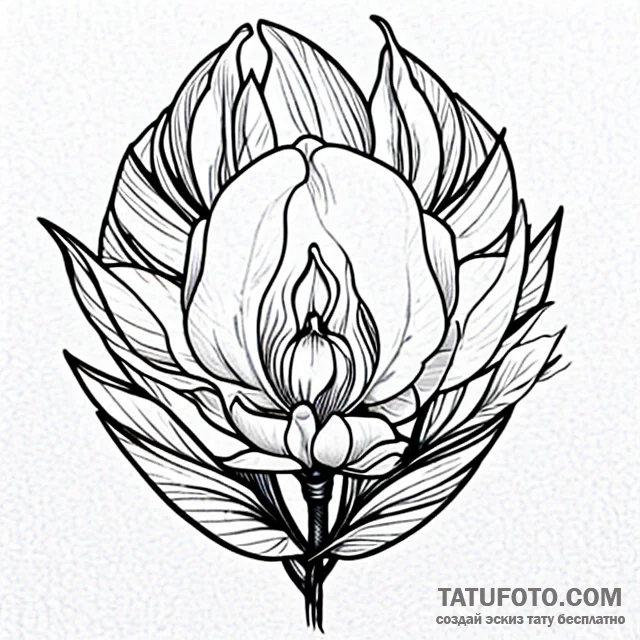Magnolia - эскиз тату (№1749756895_0, 12.06.2025 19:34) — Tatufoto.com