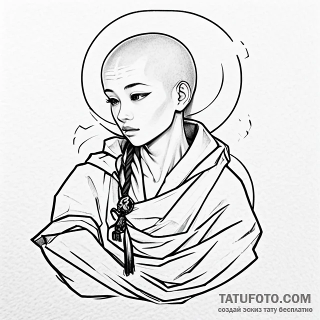Monk — эскиз тату (№1749758721_0, 12.06.2025 20:05) — Tatufoto.com
