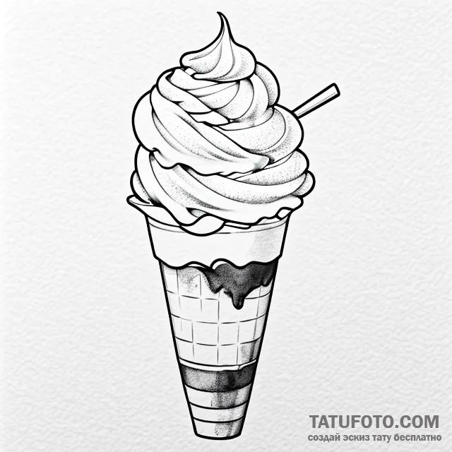 Ice cream - эскиз тату (№1749760546_0, 12.06.2025 20:35) — Tatufoto.com
