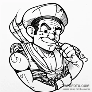 Popeye the sailor - эскиз тату (№1749761638_0, 12.06.2025 20:53) — Tatufoto.com