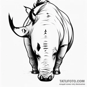 Rhinoceros - эскиз тату (№1749763653_0, 12.06.2025 21:27) — Tatufoto.com
