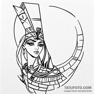 Nefertiti - эскиз тату (№1749764021_0, 12.06.2025 21:33) — Tatufoto.com